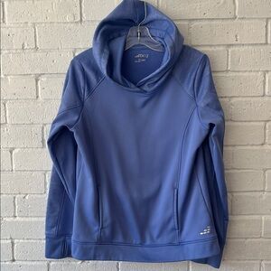 BCG Girl Light Blue Performance Fleece Hoodie Sz 12-14 Activewear Warm Thumbhole